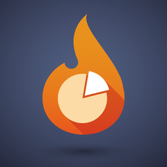 Flame icon with a pie chart