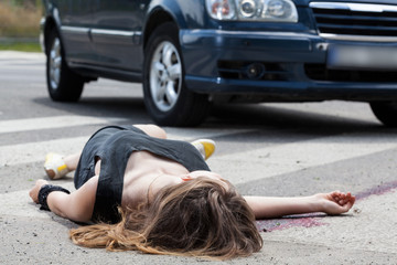 Dead woman on the street