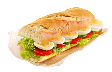 Egg salad sandwich isolated