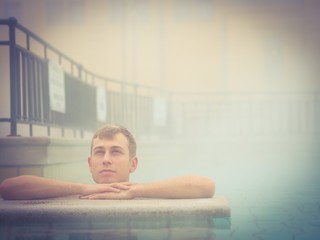 Handsome man in spa