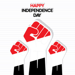 Independence Day of Yemen, Flag of yemen hand design vector