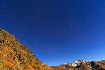 starry night sky in the Fagaras mountains