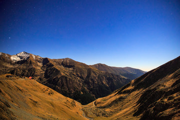 starry night sky in the Fagaras mountains