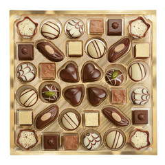 variety of chocolates in box