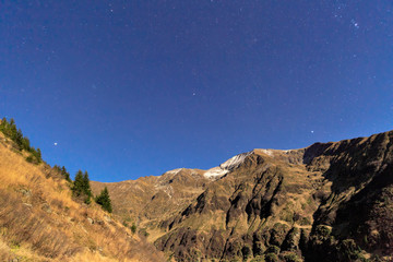starry night sky in the Fagaras mountains