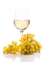 grape and wine on white background