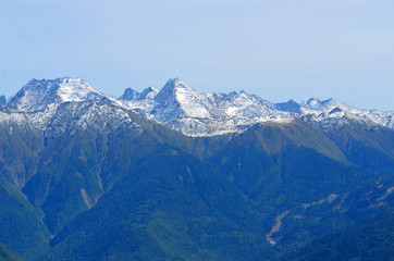 Fototapeta na wymiar Mountain pass valley type Pseashkho. Western Caucasus
