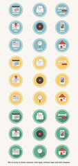 Flat icons vector set for user interface, web and mobile.