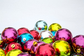 Christmas decorations on snow