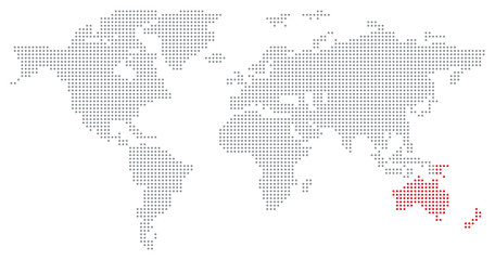 Dotted World Map - Australia