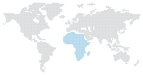 Fototapeta na wymiar Dotted World Map - Africa