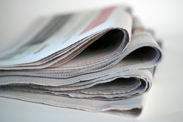 newspapers on white background