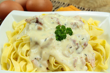 tagliatelles à la carbonara