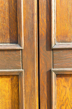 in mozzate  a  door curch  closed metal wood italy  lombardy