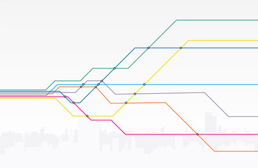 Colorful map of subway lines - obrazy, fototapety, plakaty