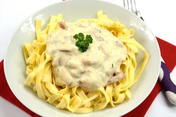 tagliatelles à la carbonara