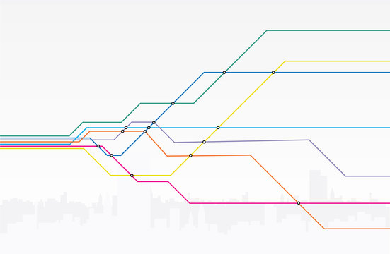 Colorful map of subway lines