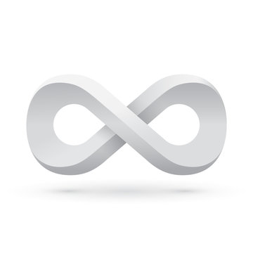 White infinity symbol