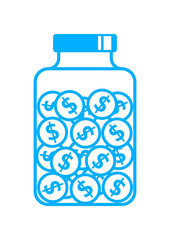 Dollars in jar