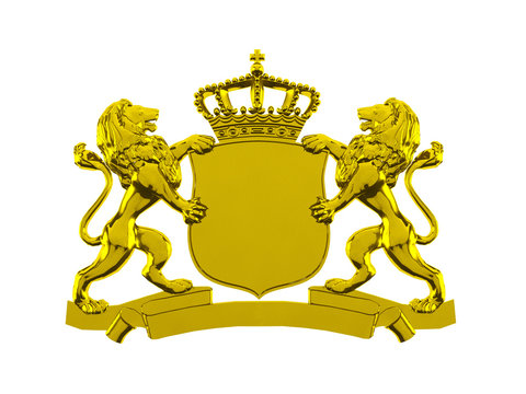 Gold lion crest banner