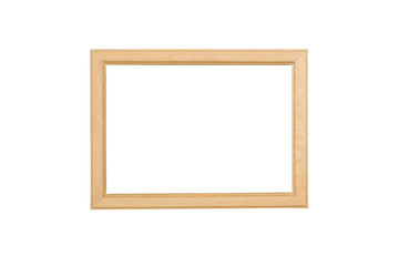 wooden picture frame, isolated on white