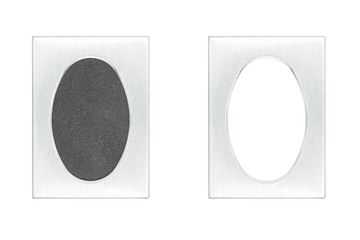 brushed aluminium passpartout picture frame with and without bla