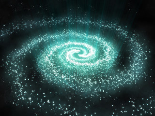 Space scene with swirl stars
