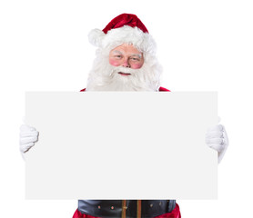 Santa Claus holding blank sign