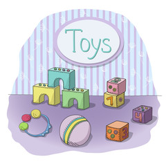 children's toys in the room - 72714817