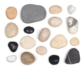 Fototapeta na wymiar Set of stones isolated on white