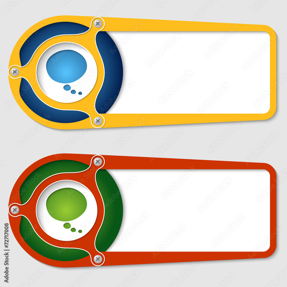 Poster set of two boxes for entering text with speech bubble