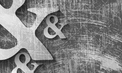 transparent ampersand symbol and scratched background