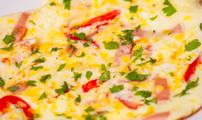 omelette with ham, vegetables and cheese