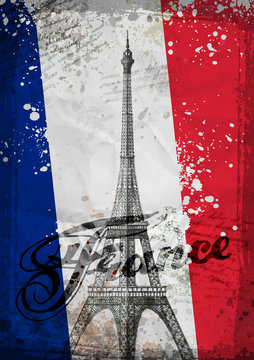 Eiffel Tower. Hand drawn vector illustration