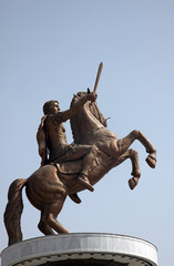 Statue of Alexander the Great in Skopje, Macedonia - obrazy, fototapety, plakaty