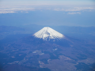 Aerial View of Mt. Fuji (富士山) in Japan