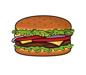 Hamburger with sesame