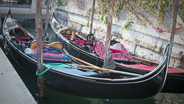 Gondola floating in the Grand Canal