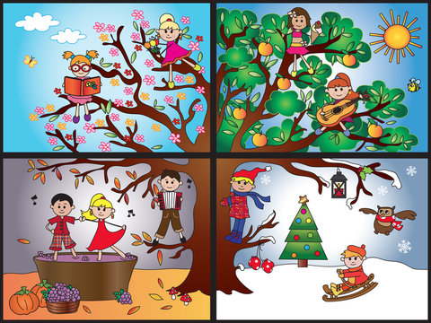 41+ Four Seasons Cartoons Gif