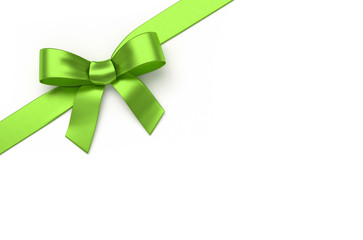 Green silk bow