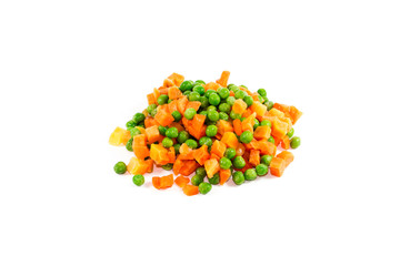 Frische Grüne Erbsen mit Karotten