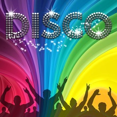 Disco poster rainbow - obrazy, fototapety, plakaty