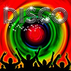 Disco poster rainbow spin - obrazy, fototapety, plakaty