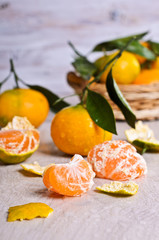 Tangerines with water drops