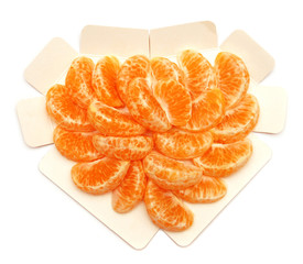 Heart from tangerine slices