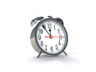Alarm clock 3d isolated on white backgkround