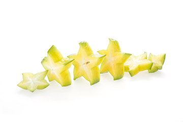 carambola, star fruit isolated on white background