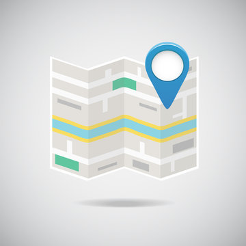 Map and navigation icon. Vector Icon