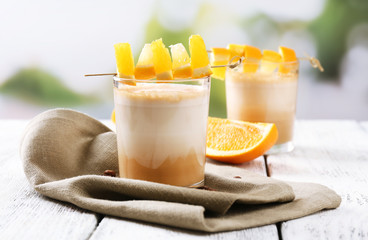 Espresso cocktail served on table
