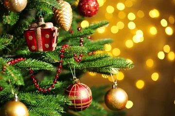 Crédence de cuisine en verre imprimé Sports de balle Decorated Christmas tree